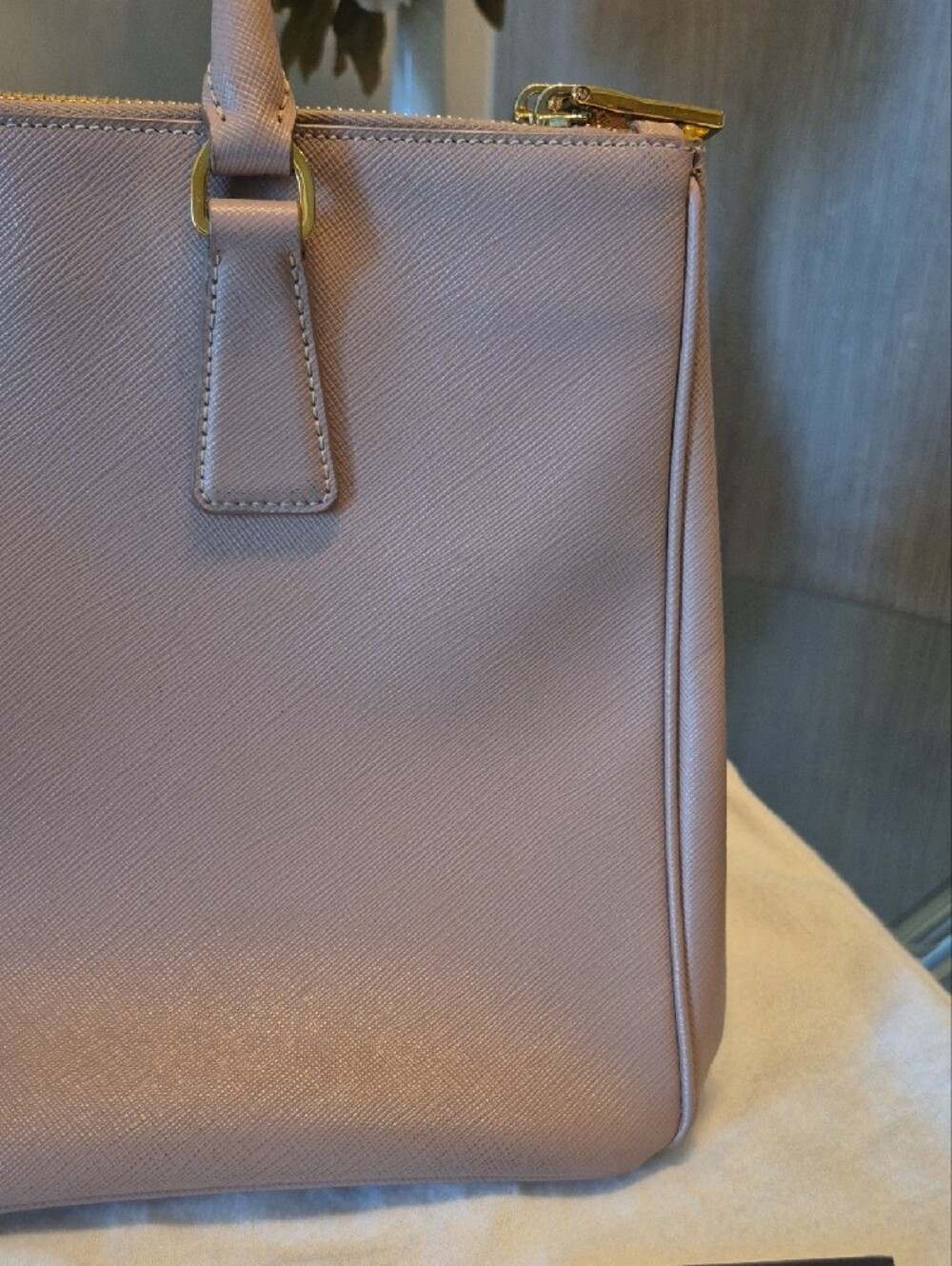 Prada Pink Saffiano Double-Handle Satchel with Gold Hardware - Picture 12 of 17